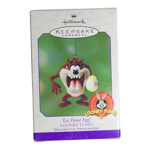 Hallmark Keepsake 2001 Hallmark Taz Paint Egg Looney Tunes Keepsake Ornament EUC